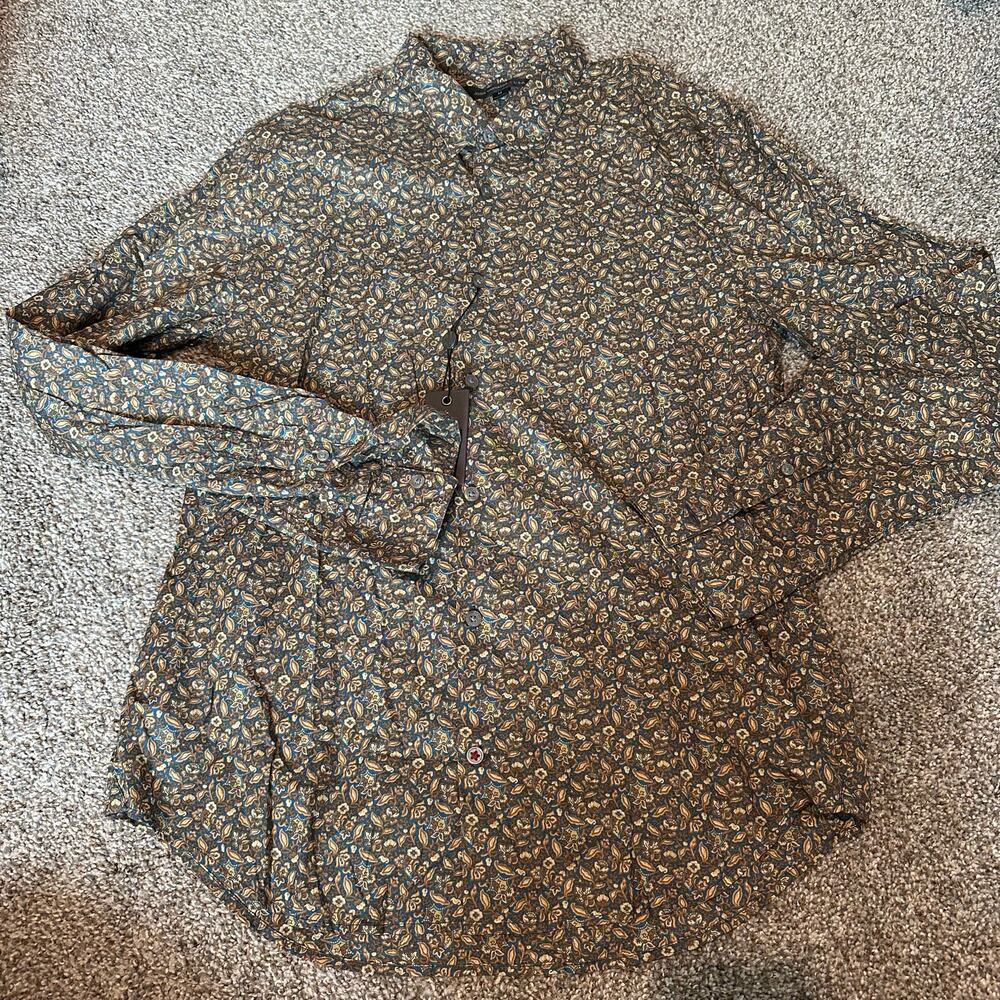 JOHN VARVATOS Men's Floral Abstract Shirt Size M